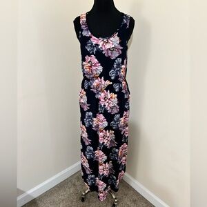 Lildy Round Hem Floral Print Sleeveless Maxi Dress